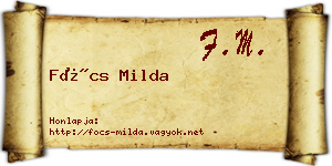 Föcs Milda névjegykártya